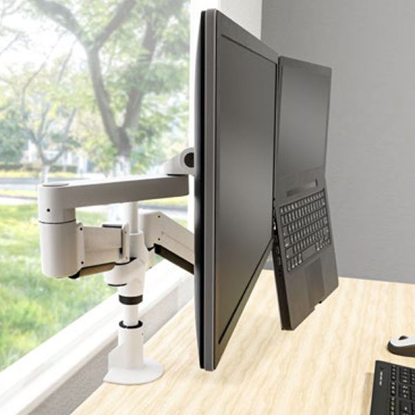 monitor arm with monitors, side view