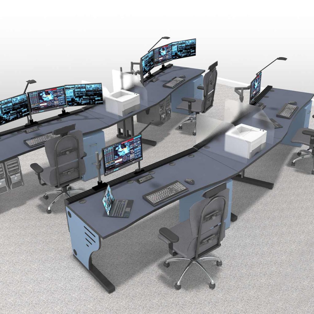 control room furniture rendering